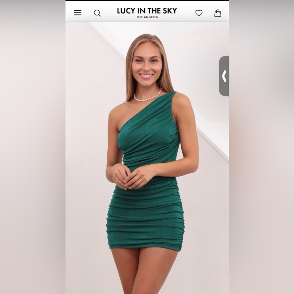 Lucy in the Sky Teal One-Shoulder Dress